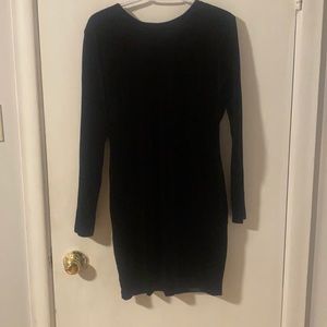 Black party dress, suede